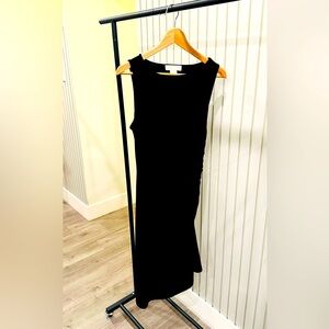 Brand New Michael Kors Asymmetrical LBD with Zip and Ruffles On the side